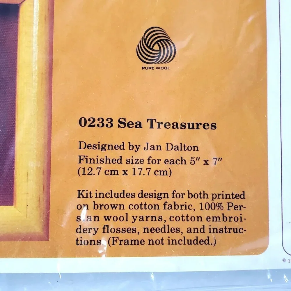 The Creative Circle 0233 Sea Treasures Vintage 1984 Crewel Sea Shells Jan Dalton